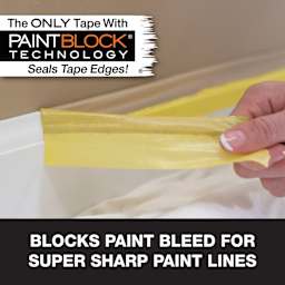 The Only Tape With Paintblock® Technology Seals Tape Edges! Blocks Paint Bleed For Super Sharp Paint Lines.
