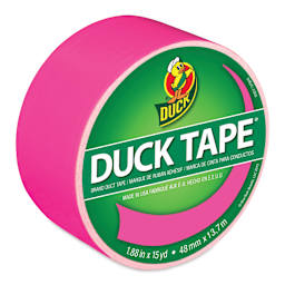 ShurTech Color Duck Tape - 1.88" x 15 yds, Neon Pink top of roll
