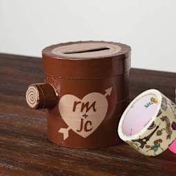 ShurTech Color Duck Tape - 1.88" x 20 yds, Brown finished coin bank example