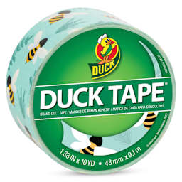 Duck Tape Prints - Botanical Bees, 1.88" x 10 yds - front of packaging, angled view