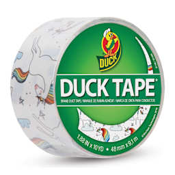Duck Tape Prints - Whimsical Unicorns, 1.88" x 10 yds labeling