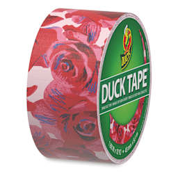 Duck Tape Prints - Red Roses, 1.88" x 10 yds angled view