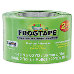 FrogTape Multi-Surface Painting Tape - Pkg of 2, 1.41" x 60 yds Roll in packaging