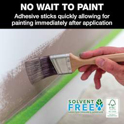 No Wait To Paint: Adhesive sticks quickly allowing for painting immediately after application.