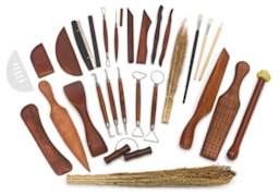 Deluxe Pottery Tool Set - 27 Tools shown laid out in fan shape
