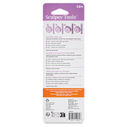 Sculpey Tools Texture Wheel Set - back of packaging