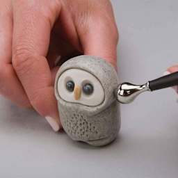Sculpey Tools Dual End Detail Tool Set owl sculpture example in progress