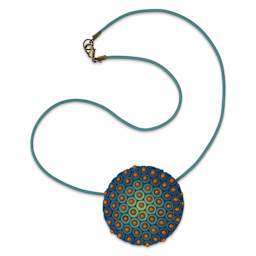 Sculpey Tools Etch 'n Pearl finished necklace pendant example