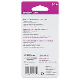 Sculpey Tools Mini Metal Clay Cutters back of packaging