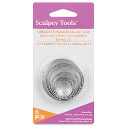Sculpey Tools Metal Clay Cutters - Circles, Set of 6 front of packaging