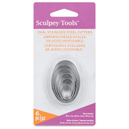Sculpey Tools Metal Clay Cutters - Ovals, Set of 6 front of packaging