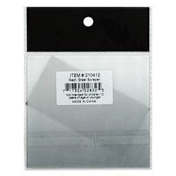 Richeson Stainless Steel Scrapers - Rectangle, Smooth, 1-7/8" x 3-7/8" (Back of package)