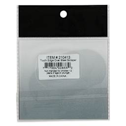 Richeson Stainless Steel Scrapers - Oval, Serrated Edge, 2" x 3-7/8" (Back of package)