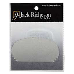 Richeson Stainless Steel Scrapers - Oval, Serrated Edge, 2" x 3-7/8" (Front of package)
