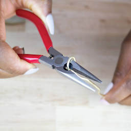 Excel Blades Needle Nose Pliers with Side Cutter, in use