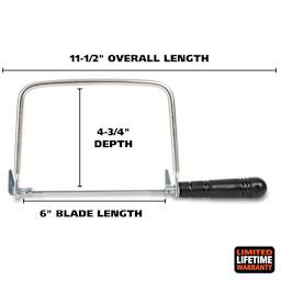 GreatNeck Coping Saw - dimensions