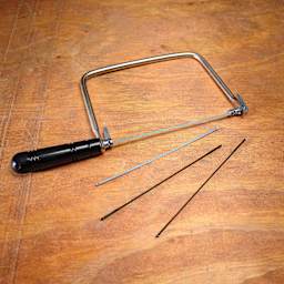 GreatNeck Coping Saw and 3 Blades - on work bench