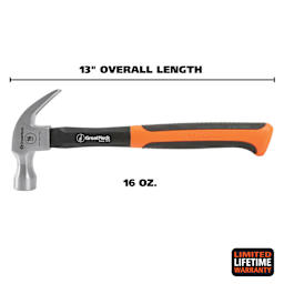 GreatNeck Fiberglass Curved Claw Hammer - dimensions
