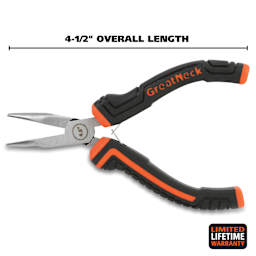 GreatNeck Bent Nose Hobby Pliers - dimensions