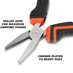 GreatNeck Flat Nose Hobby Pliers - chrome plated milled jaws