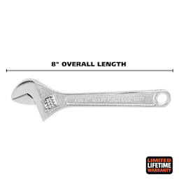 GreatNeck Adjustable Wrench overall length of 8"