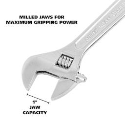 Milled Jaws For Maximum Gripping Power, 1" Jaw Capacity