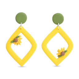 Sculpey Souffle - Honey Mustard, 1.7 oz Bar finished earrings example