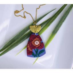 Sculpey Souffle - Cabernet, 1.7 oz Bar finished necklace pendant example