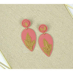 Sculpey Souffle - Sedona, 1.7 oz Bar finished inverted drop shape earrings