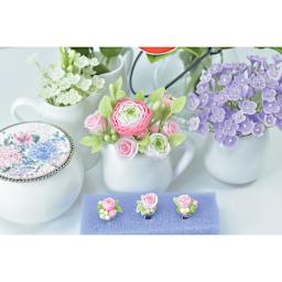 Sargent Art Flexible Clay - Finished flowers shown in teacups
