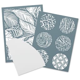 Sculpey Silk Screen - Nature screens shown with included Squeegee