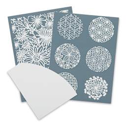 Sculpey Silk Screen - Floral screens shown with included Squeegee
