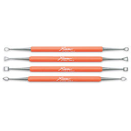 Xiem Studio Carving Tools - Set of 4 double ended tools shown horizontally
