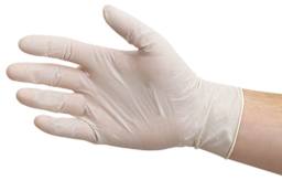 Glove Pack - Large, Latex, Powdered - single glove on hand