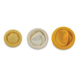 Latex Finger Cots - Small, Medium, and Large sizes shown in a row