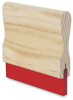 Blick Squeegee - Right angled view of Red Urethane Squeegee
