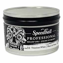 Speedball Professional Relief Ink - Titanium White, 8 oz