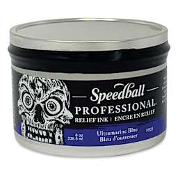 Speedball Professional Relief Ink - Ultramarine Blue, 8oz