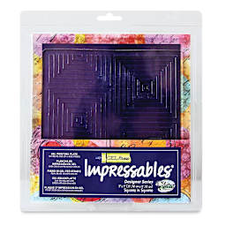 Gel Press Impressables - Front of package of 7" Squares in Squares Plate