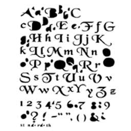 Alphabet Stencils Mystic 1" Alphabet - 1 Sht./Pkg.