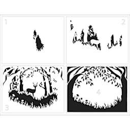 Layered Stencils Forest Scene