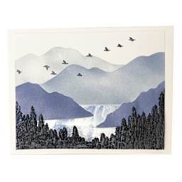 Layered Stencils Mountain Scene