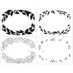 Layered Stencils Holly Wreath