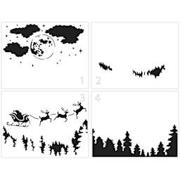 Layered Stencils Santa Moon