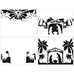 Layered Stencils Nativity Scene