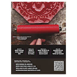 Speedball Soft Rubber Brayer - Black, 4", back of packaging