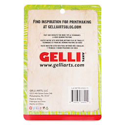 Gelli Arts Pop-In Hard Rubber Brayer - 4" Width, back of the packaging
