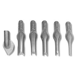 Speedball Linoleum Handle - Set of 6 No. 2 cutters laid out