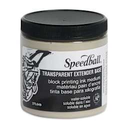 Speedball Water-Soluble Block Printing Ink Extender, 8 oz (Front of jar)
