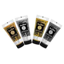 Speedball Block Printing Inks - Metallics, Set of 4, ink tubes fanned out